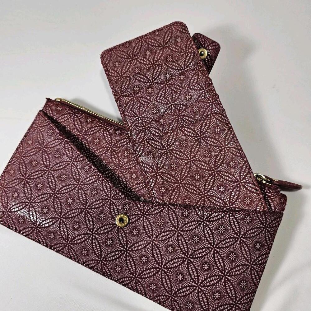 Lodis Maroon Geometric Wallet - Picture 6 of 9